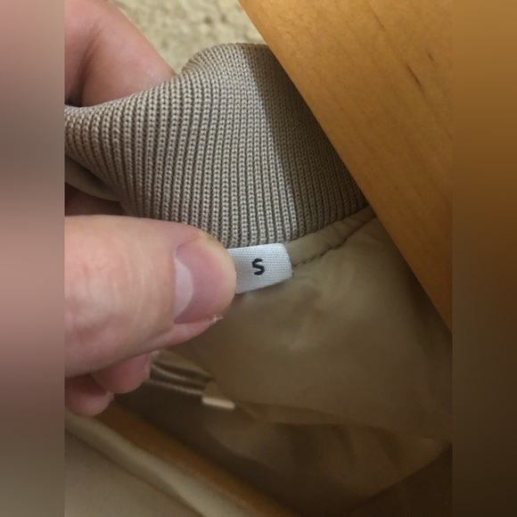 Men's Han Kjobenhavn Beige Nylon Bomber Jacket **Small** - Picture 7 of 13